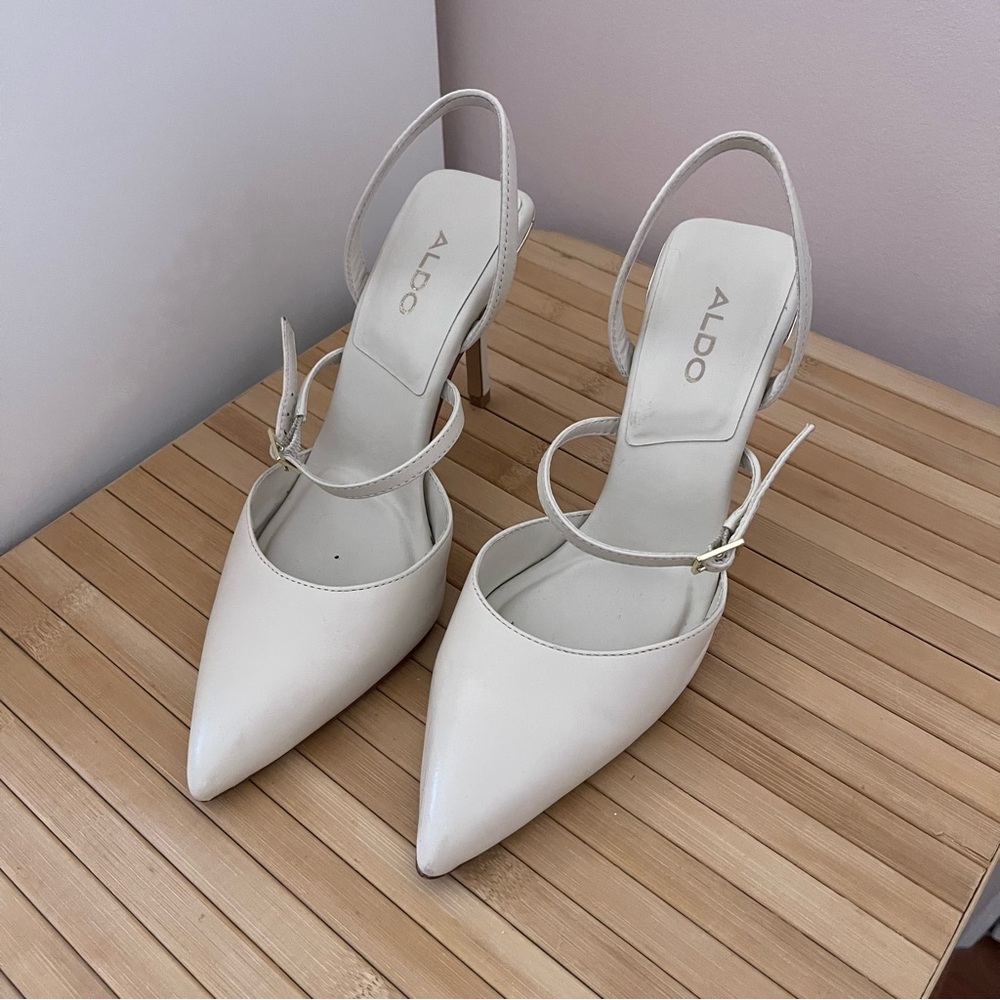 Aldo Cream Slingback Heels